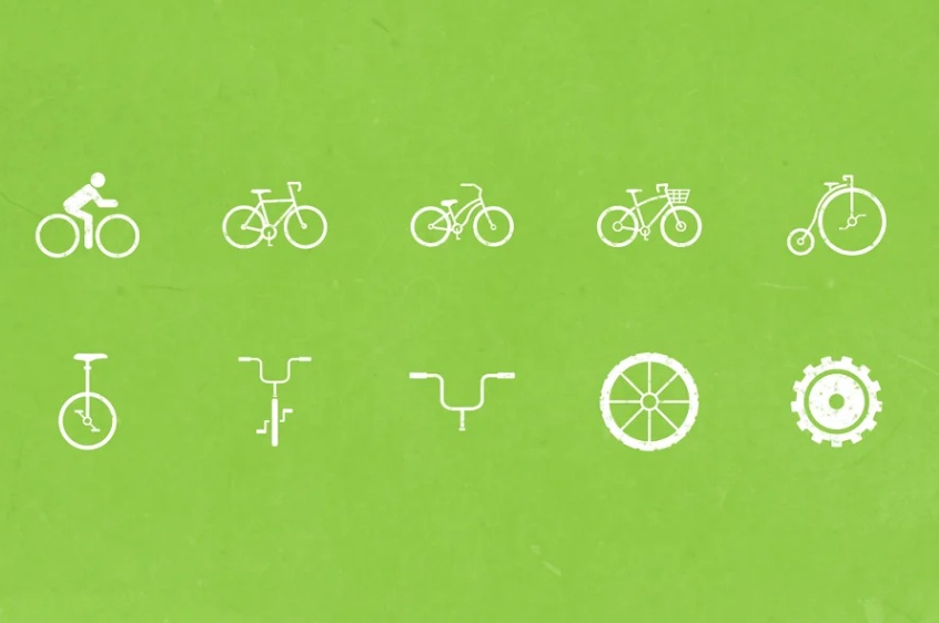 Unique Bicycle and Gear Icons