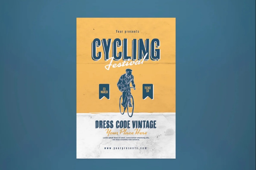 Vintage Cycling Festival Flyer Template