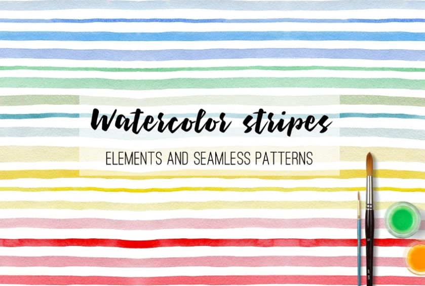 Watercolor Seamless Stripe Designs