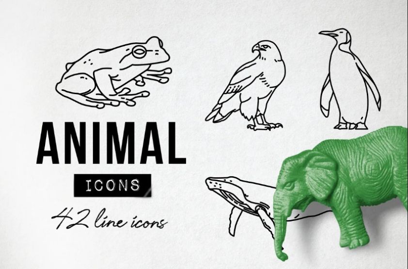 Wild Animals Icons Set