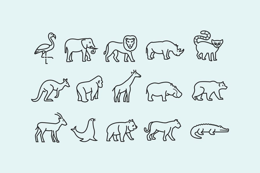 Zoo Animal Icons Design
