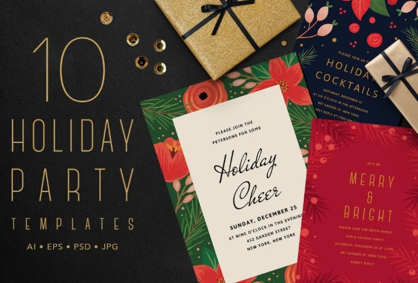 10 Holiday Party Invitation Templates