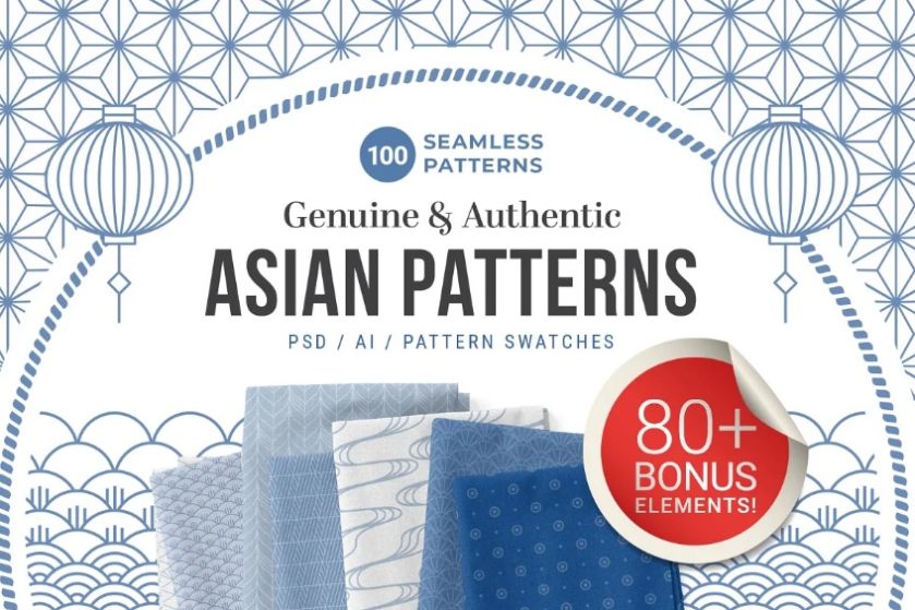100 Asian Patterns Set