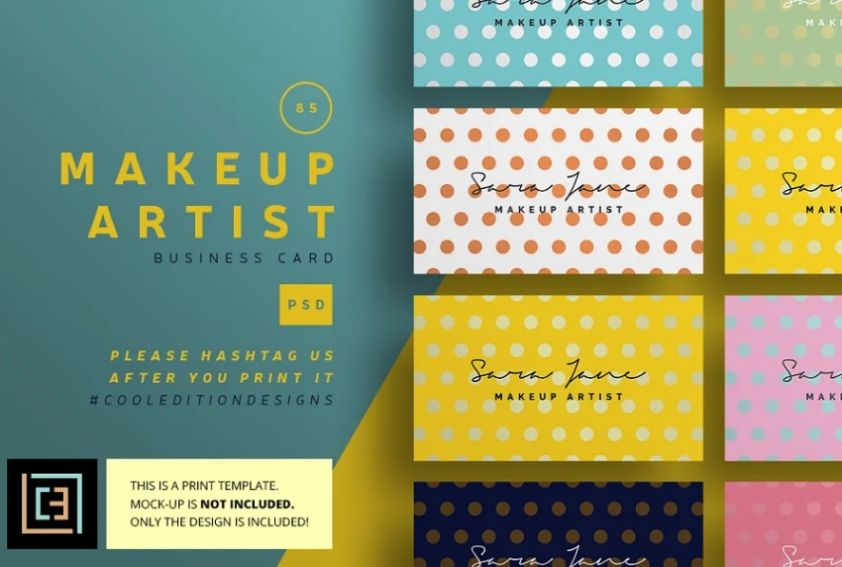 14 Unique Makeup Artist Business Cards