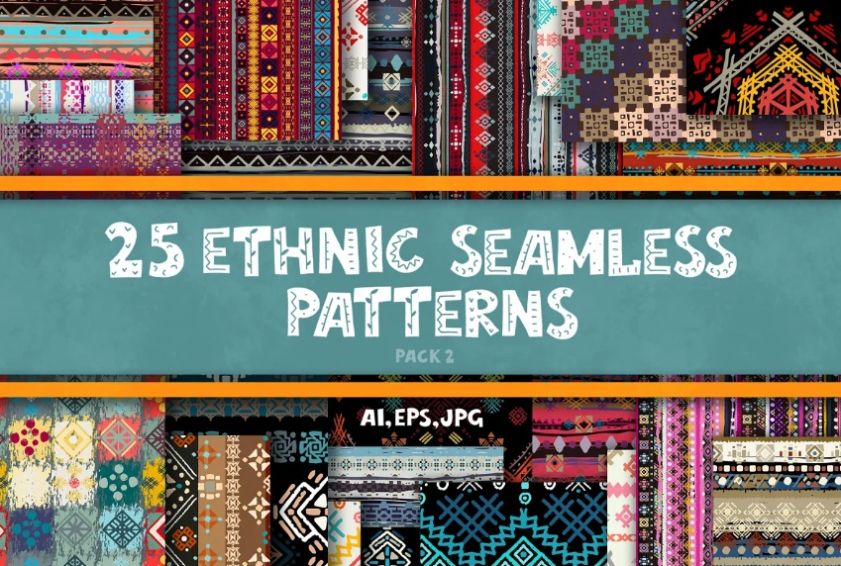 25 Ethnic Seamless Pattern Designs