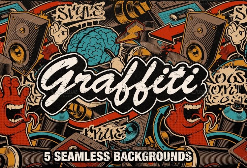 5 Seamless Graffiti Backgrounds
