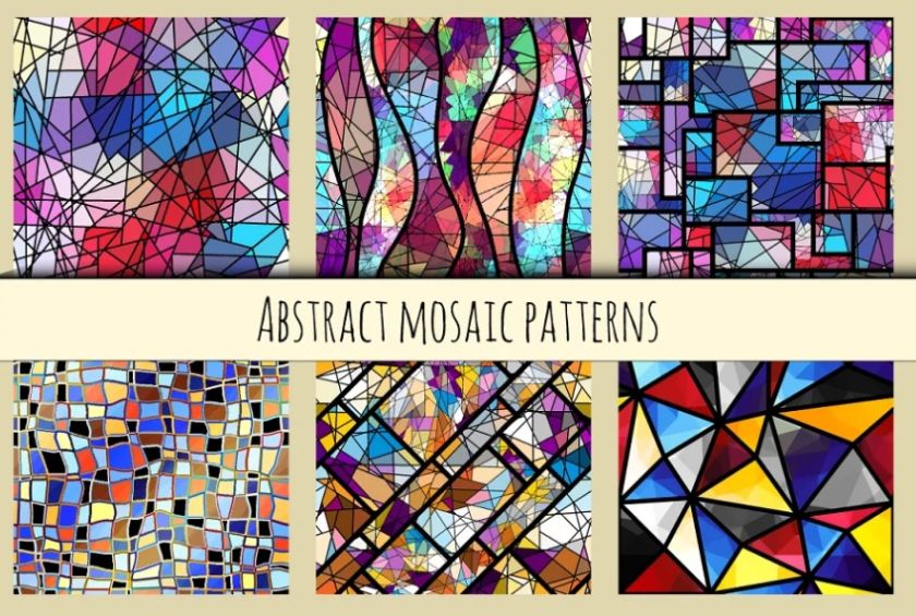 6 Abstract Mosaic Pattern Designs