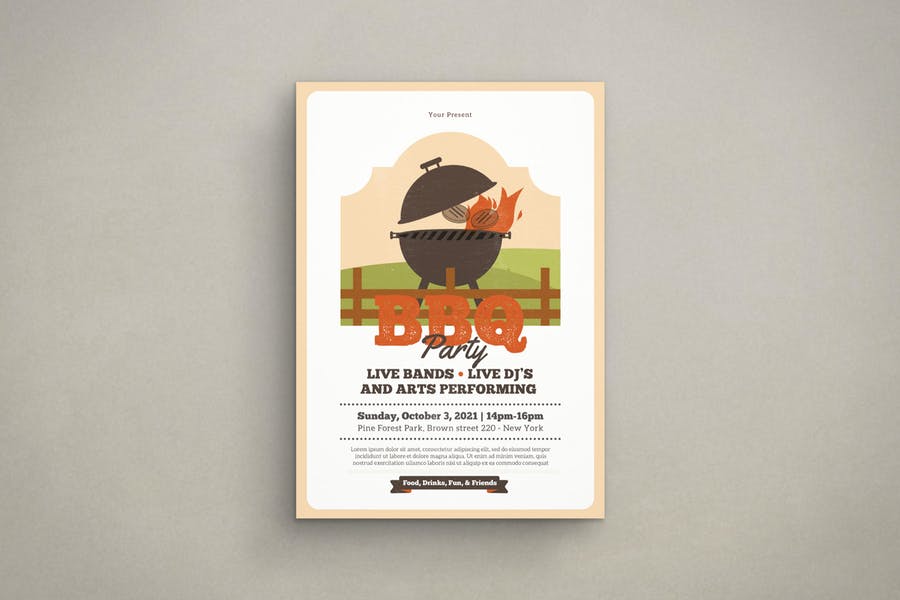 A4 BBQ Party Poster