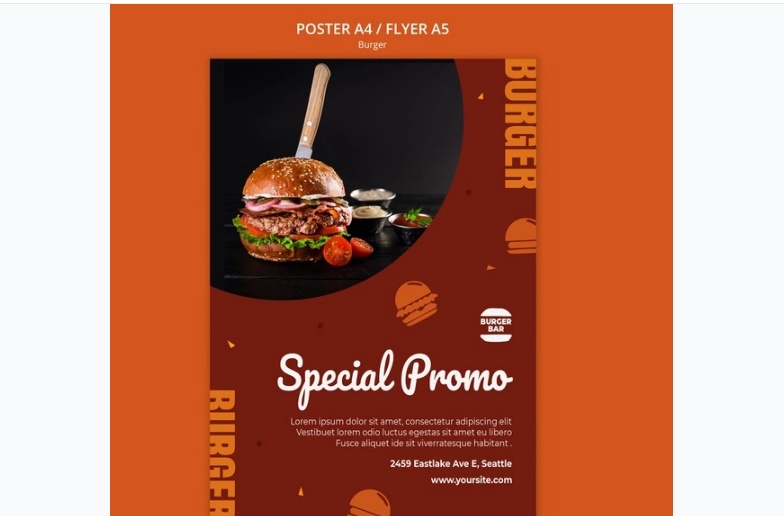 A4 Burger Poster Design