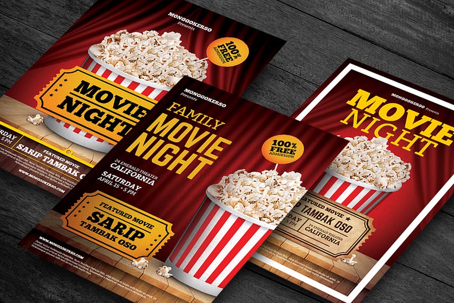 A4 Movie Night Poster Design