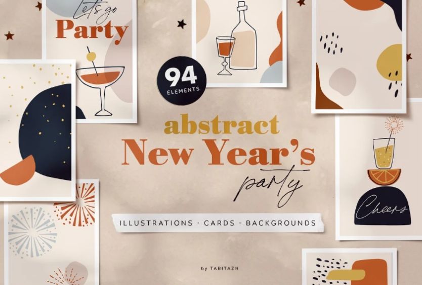 Abstract Style New Year Party Templates