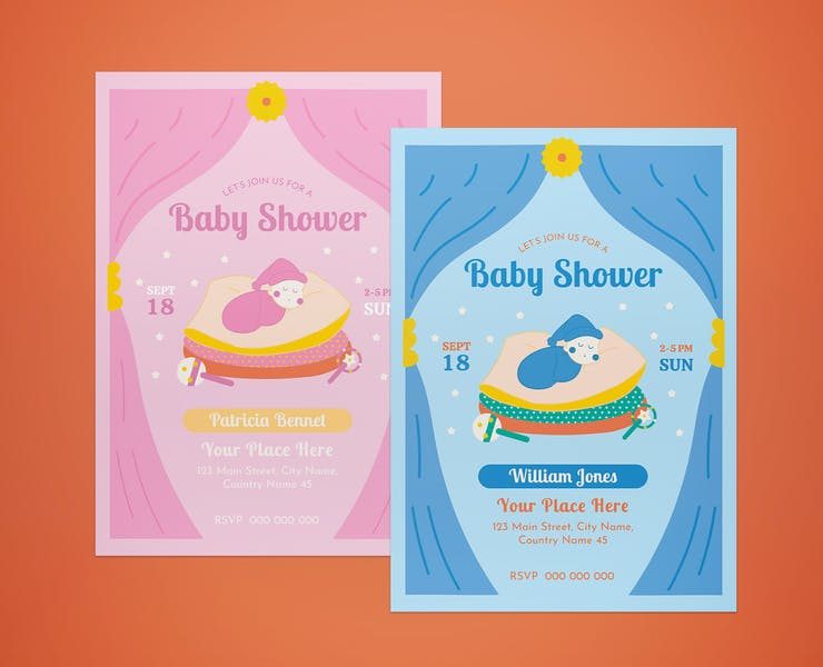 Girl Baby Shower Invitation Template