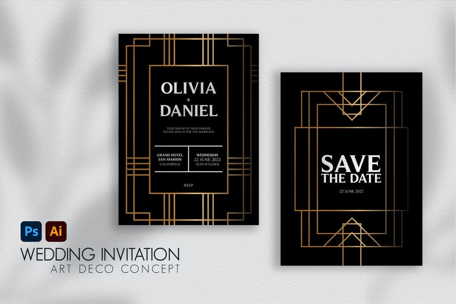 Art Deco Invitation Template
