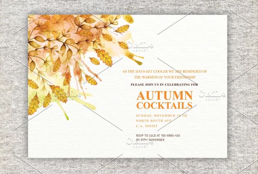 Autumn Invitation Template PSD