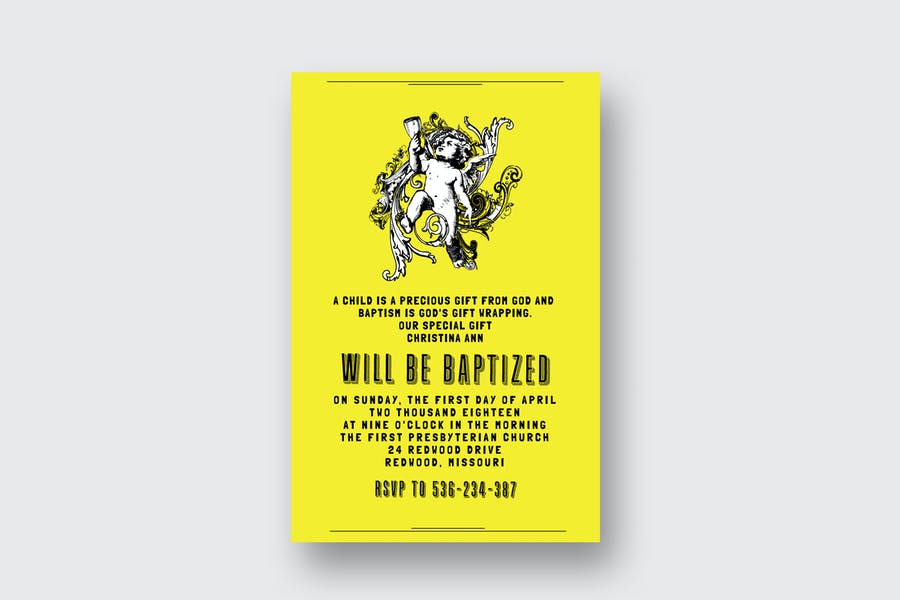 Baptism Invite Card Design