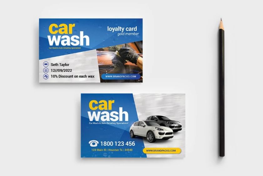 Car Wash Business Card Design