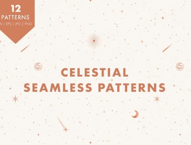 Seamless Celestial Pattern Designs