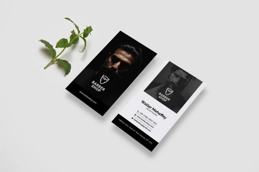 Clean Barber Shop Business Card Template