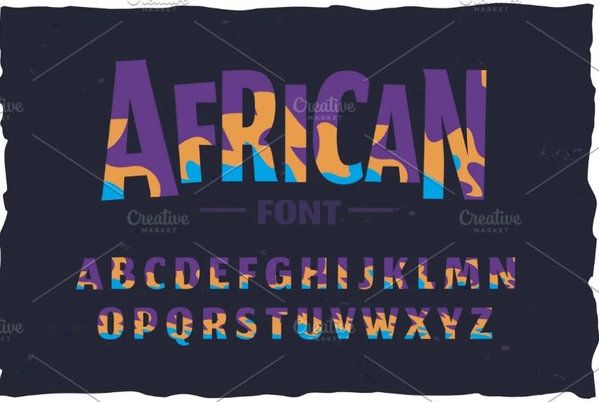 Colorful African Typeface