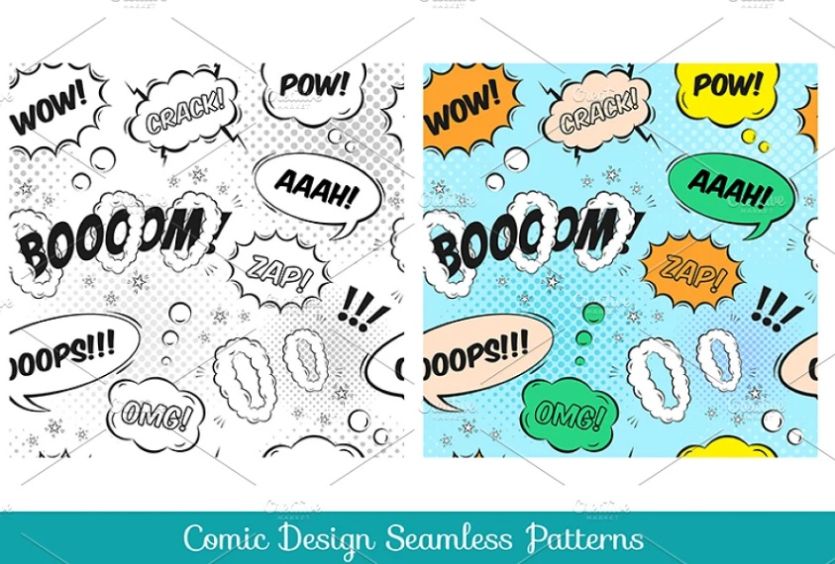 Comic Design Seamless Pattern