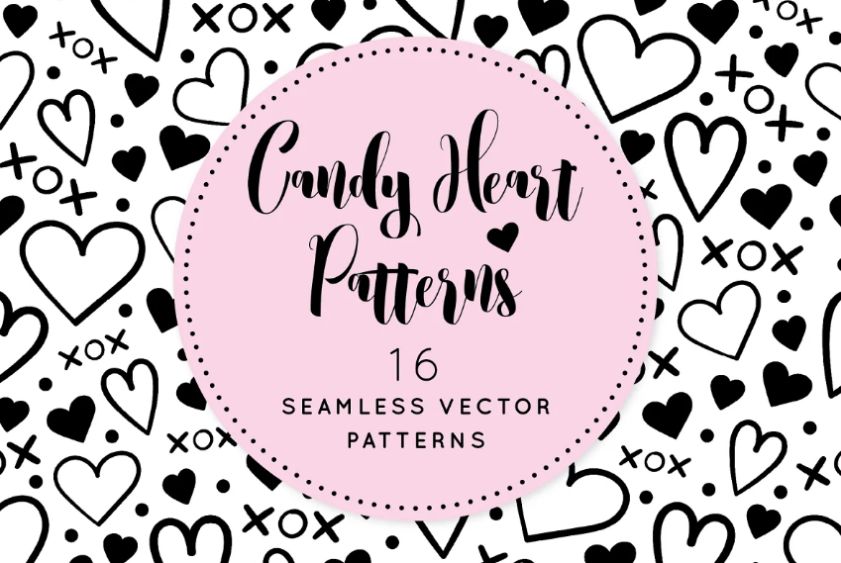 Creative Candy Hearts Pattern