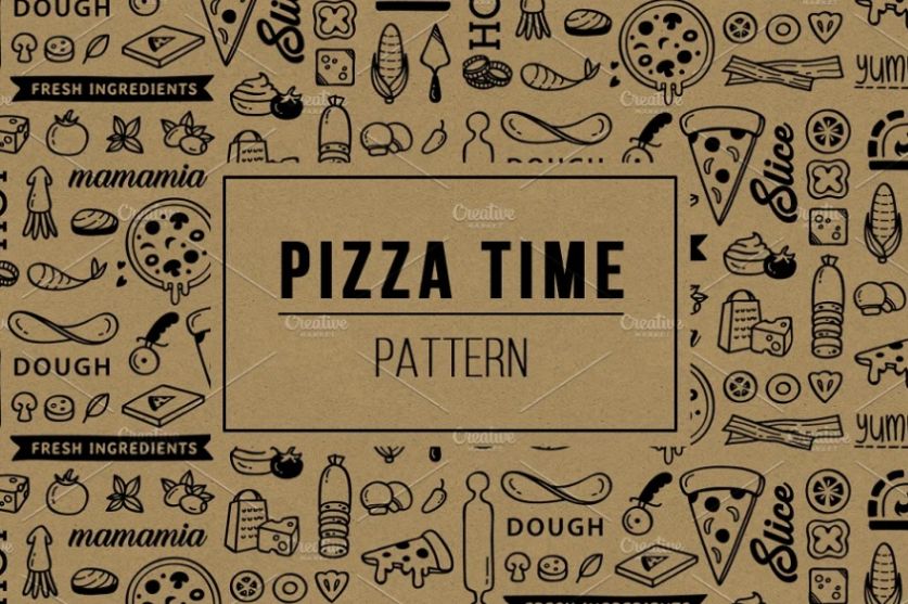 Creative Pizza Pattern Illustration