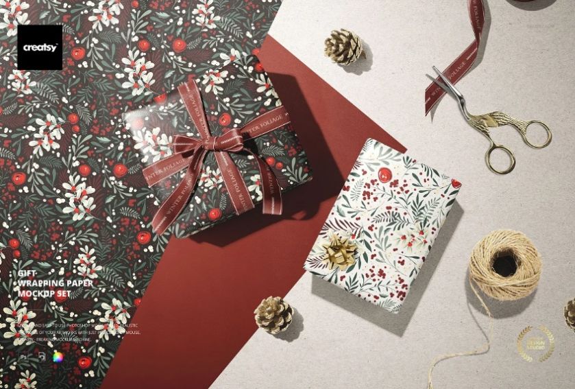 Creative Wrapping Paper Mockup Set