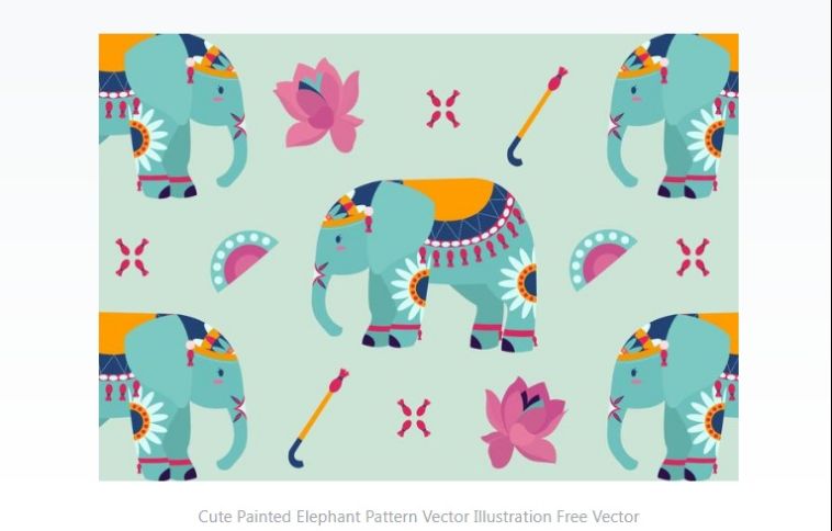Cute Elephants Pattern Design