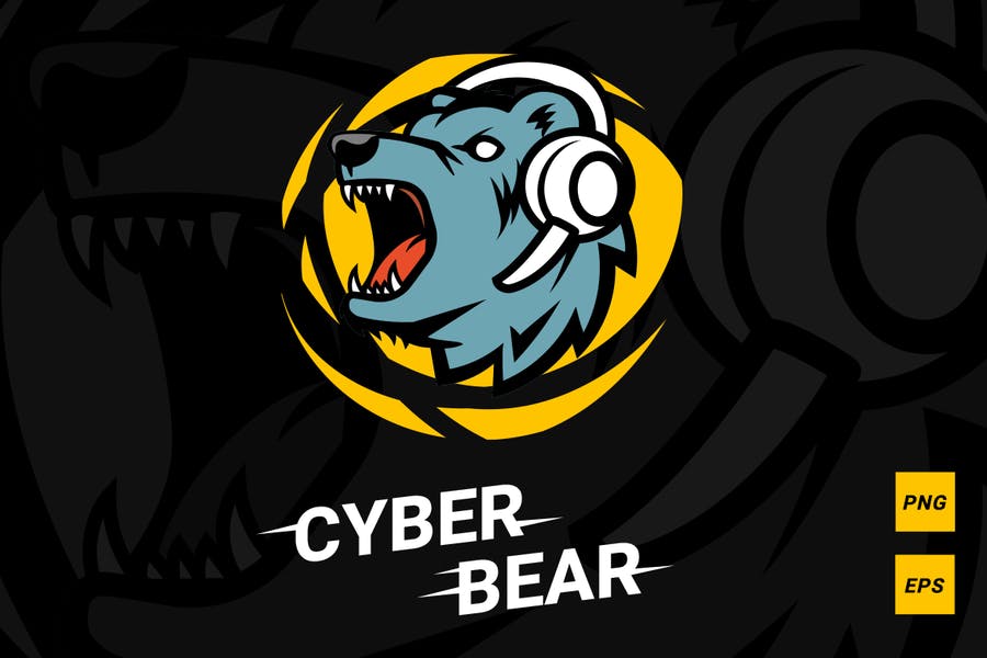 Cyber Bear Logo Template