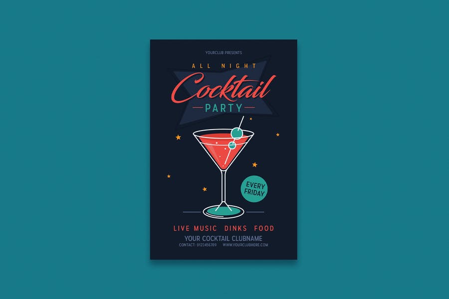 Editable Cocktail Invite Flyer