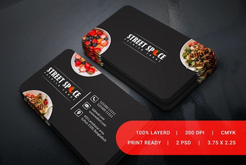 Editable Food Business Card