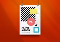 Hanging Poster Mockup PSD