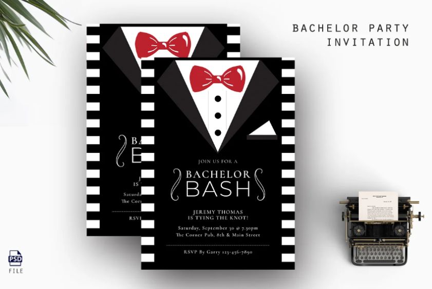 Elegant Bachelor Invite Template