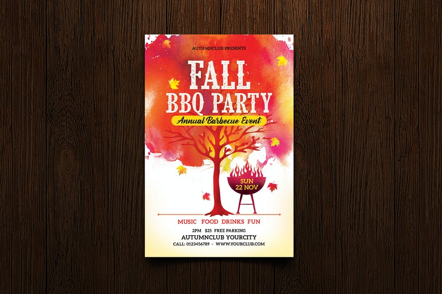 Fall BBQ Invite Template