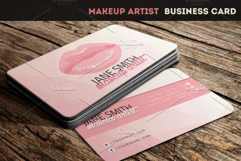 Feminine Makeup Artist Business Card Template