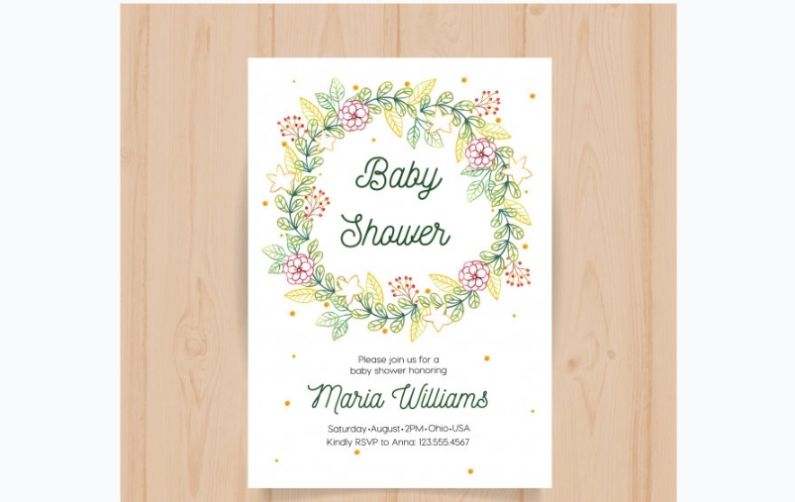 Floral Baptism card Design