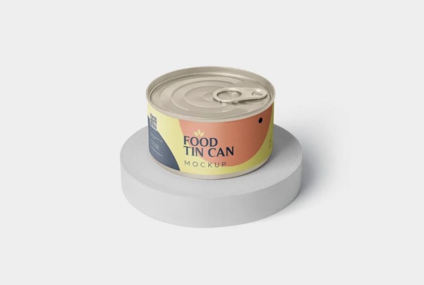 Food Tin Can Mockup PSD
