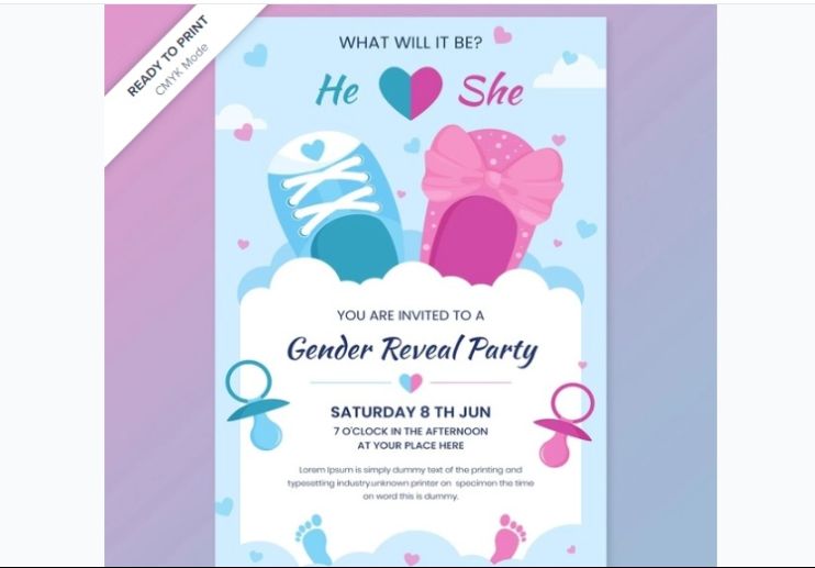  Free Gender Reveal Party Template 