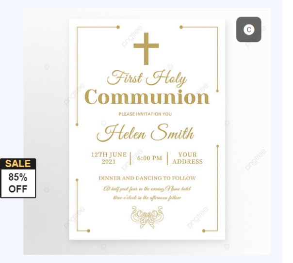 Free Holy Communion Card