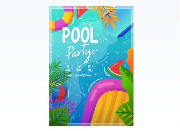 Free Pool Party Poster Design