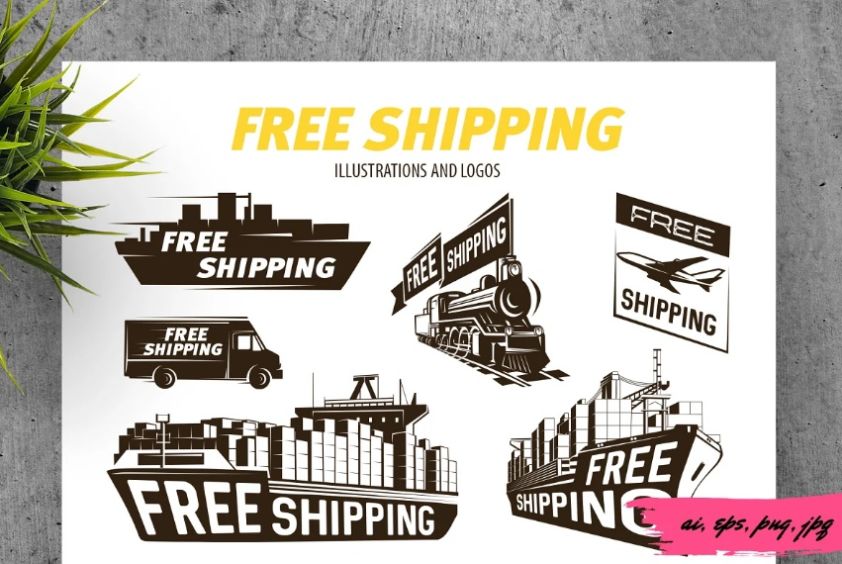 Free Shippiing Designs Illustrations