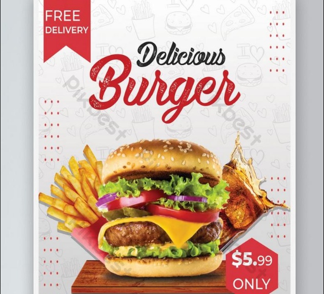 Free burger Promotion Poster