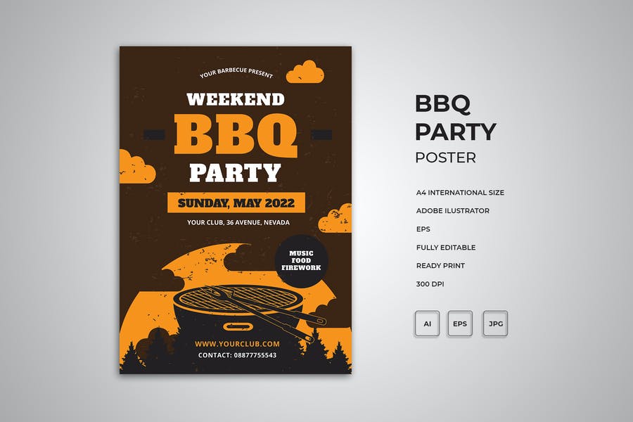 Fully Editable BBQ Flyer