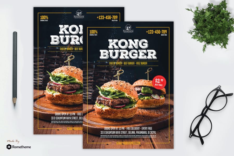 Fully Editable Burger Flyer