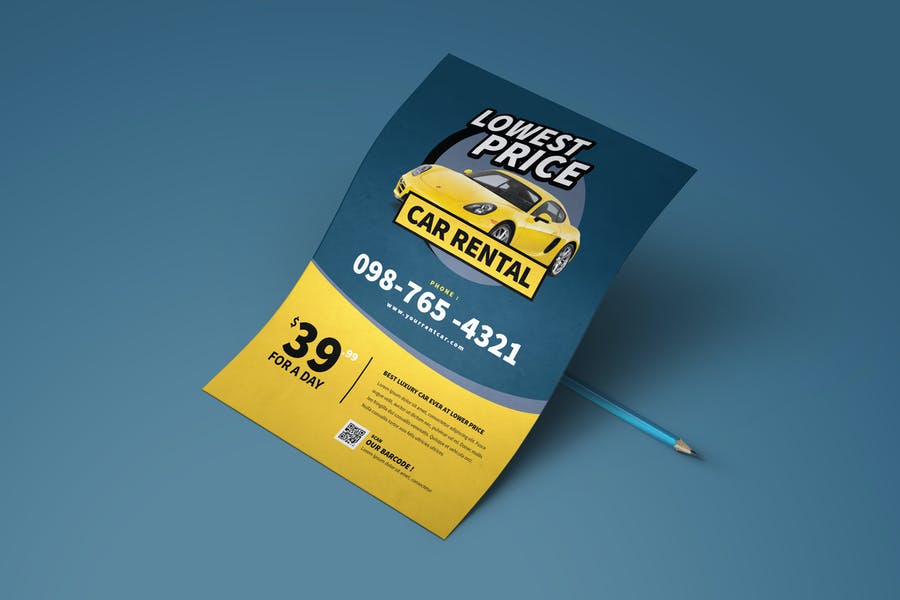 Fully Editable Car Rental flyer