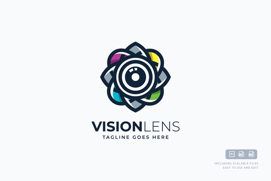 Fully Editable Lens Logo