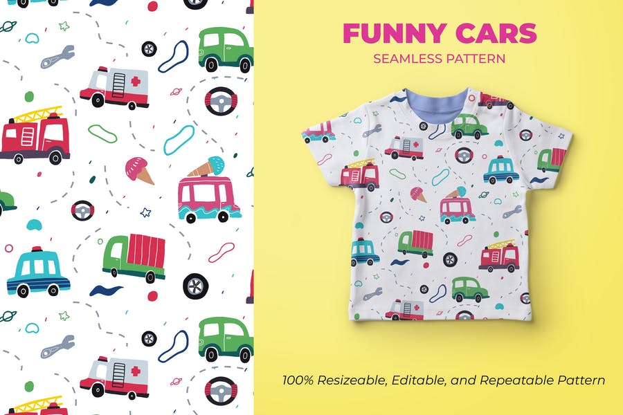 Funny Seamless Car Patterns