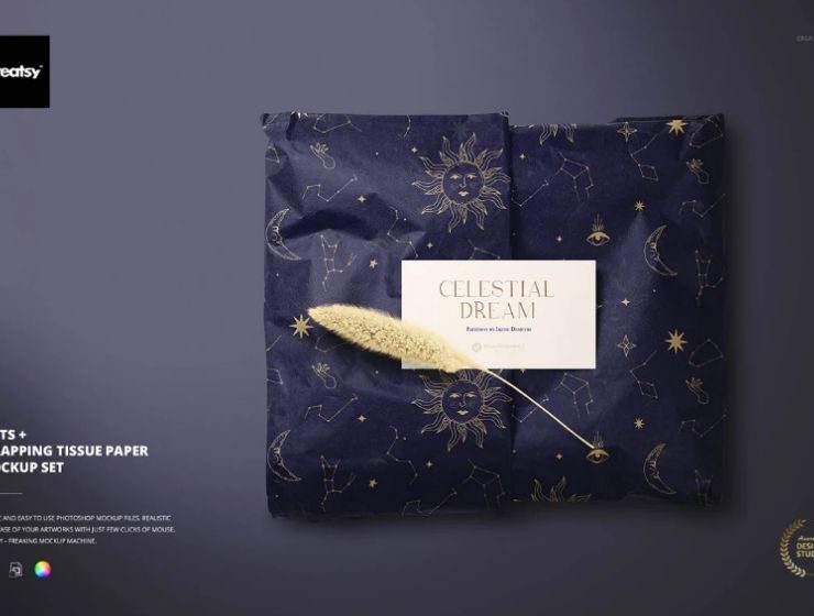 15+ FREE Gift Wrapping Paper Mockup PSD Download