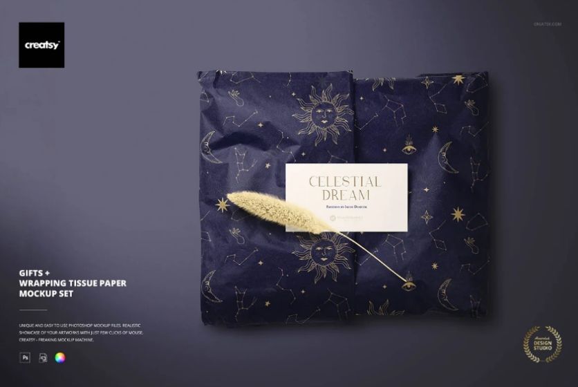 Gifts Wrapping Tissue Paper Mockup