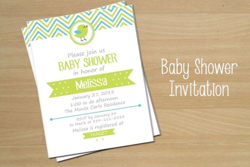 Girl Baby Shower Invite PSD